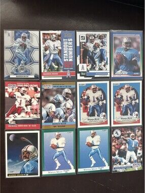 HOF ALL PRO QB WARREN MOON VINTAGE COLLECTION PANINI/PRO SET/FLEER 22 CARD LOT